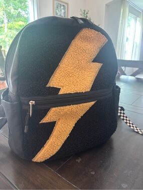STATE kids black sherpa lightning bolt backpack